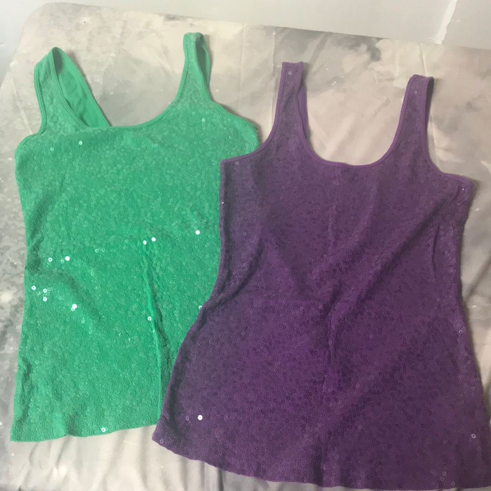 Express Sequin Tank Tops